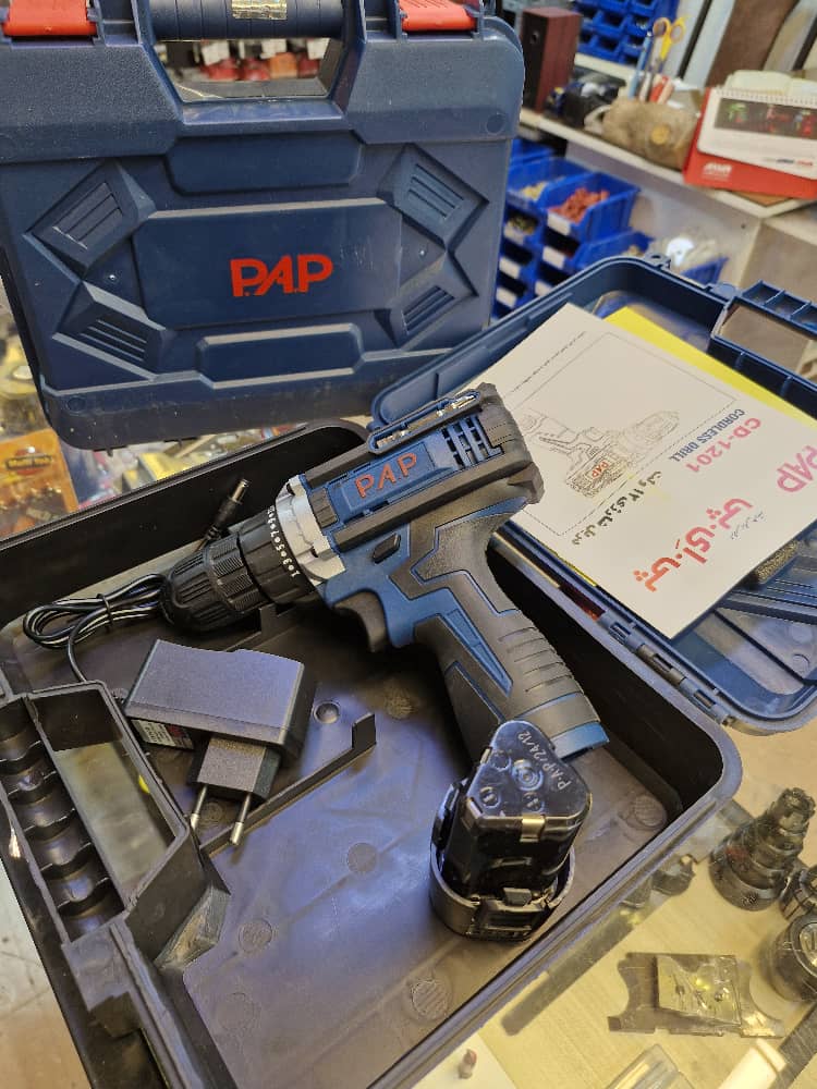 دریل شارژی ۱۲ ولت pap تک باطری